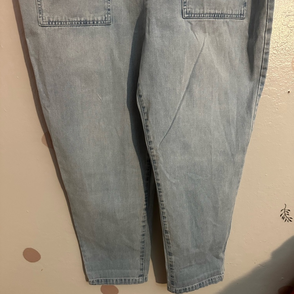 Lucy & Yak Originals Light Wash Denim Overalls Size L/R (Organic Cotton) - Picture 7 of 13